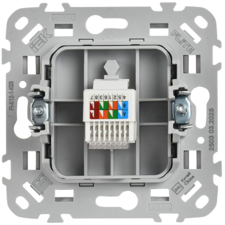 Розетка компьютерная СП FLITE РК5е-1-0-ФлС RJ45 кат.5E UTP механизм сер. IEK FI-K12-1-K03
