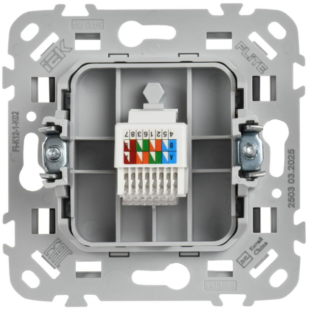 Розетка компьютерная СП FLITE РК5е-1-0-ФлЧ RJ45 кат.5E UTP механизм черн. IEK FI-K12-1-K02