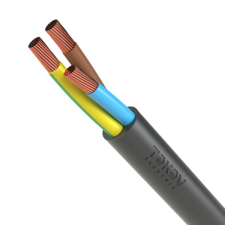 Провод TOKOV ELECTRIC ПВС 3х2.5(2х2.5+1х2.5) 380В Ч (уп.100м) 1945524
