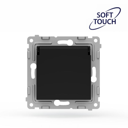 Розетка 1-м СП Pixel IP44 с заземл. с крышкой механизм карбон TOKOV ELECTRIC TKE-PX-R1ZSW1-C14-IP44