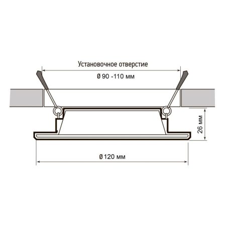 Светильник светодиодный PLED DL7 10Вт 6500К IP54 850лм WH встраив. бел. Pro JazzWay 5069046