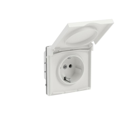 Розетка силовая KANT IP44 2P+E защ. шторки с крышкой бел. песок DKC 7010013