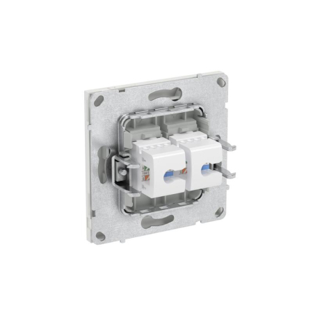 Розетка компьютерная 2-м KANT RJ45 кат.5E без шторки бел. песок DKC 7010664