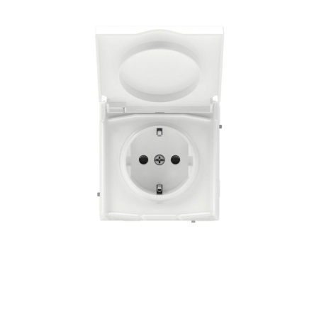 Розетка силовая KANT IP44 2P+E защ. шторки с крышкой бел. магнолия DKC 7000013