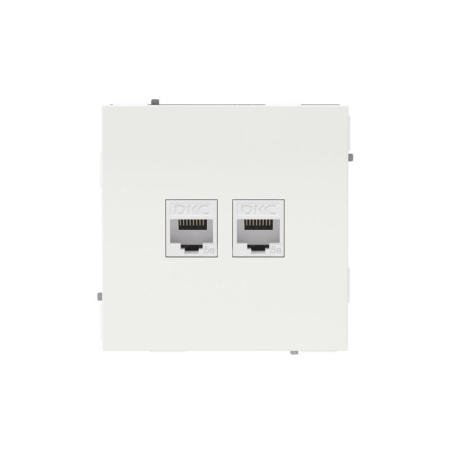 Розетка компьютерная 2-м KANT RJ45 кат.5E без шторки бел. магнолия DKC 7000664