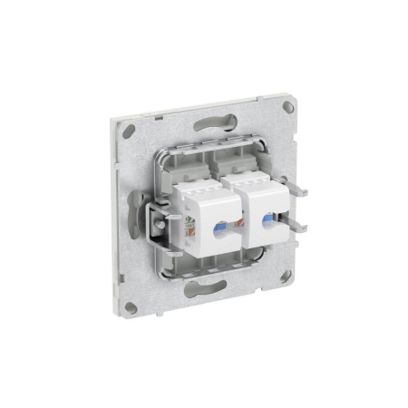 Розетка компьютерная 2-м KANT RJ45 кат.6A без шторки бел. песок DKC 7010674