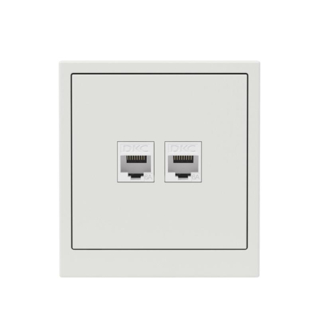 Розетка компьютерная 2-м KANT RJ45 кат.6A без шторки бел. песок DKC 7010674