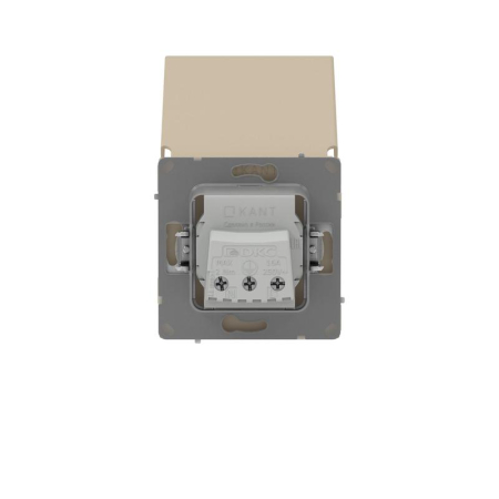 Розетка силовая KANT IP44 2P+E защ. шторки с крышкой ванильн. марципан DKC 7015013