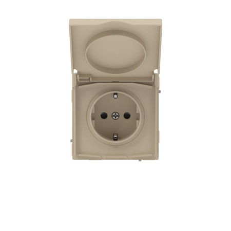 Розетка силовая KANT IP44 2P+E защ. шторки с крышкой ванильн. марципан DKC 7015013