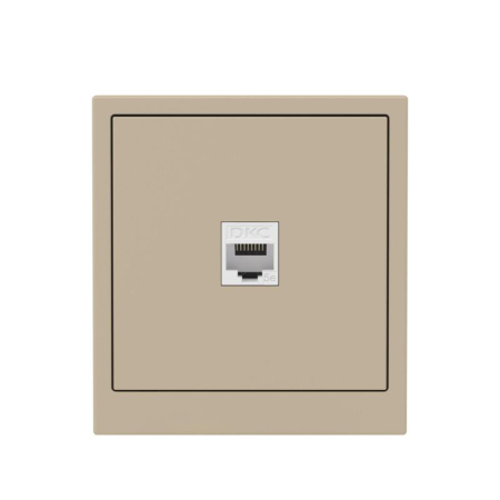 Розетка компьютерная 1-м KANT RJ45 кат.5E без шторки ванильн. марципан DKC 7015663