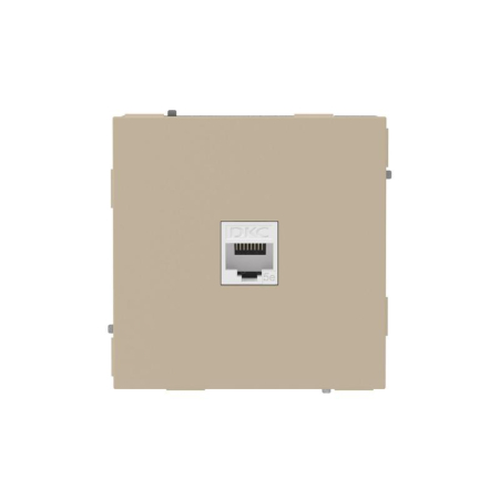 Розетка компьютерная 1-м KANT RJ45 кат.5E без шторки ванильн. марципан DKC 7015663