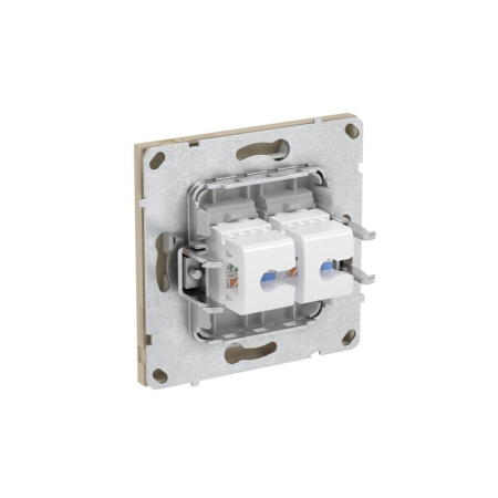 Розетка компьютерная 2-м KANT RJ45 кат.5E без шторки ванильн. марципан DKC 7015664