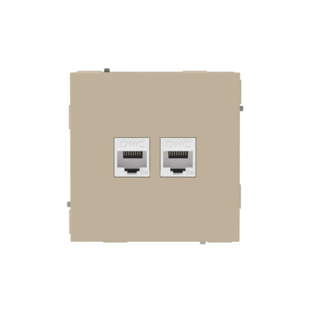 Розетка компьютерная 2-м KANT RJ45 кат.5E без шторки ванильн. марципан DKC 7015664