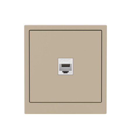 Розетка компьютерная 1-м KANT RJ45 кат.6A без шторки ванильн. марципан DKC 7015673