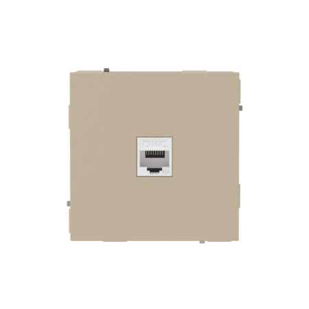 Розетка компьютерная 1-м KANT RJ45 кат.6A без шторки ванильн. марципан DKC 7015673