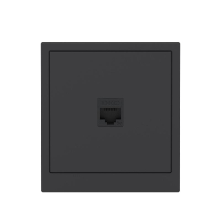 Розетка компьютерная 1-м KANT RJ45 кат.5E без шторки черн. уголь DKC 7012663