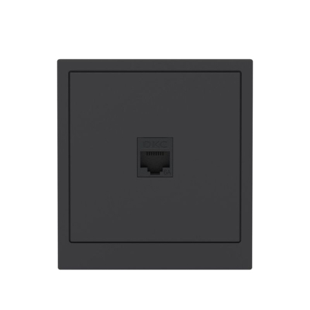 Розетка компьютерная 1-м KANT RJ45 кат.6A без шторки черн. уголь DKC 7012673