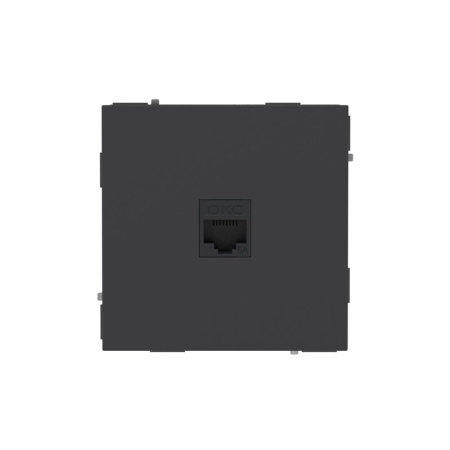Розетка компьютерная 1-м KANT RJ45 кат.6A без шторки черн. уголь DKC 7012673