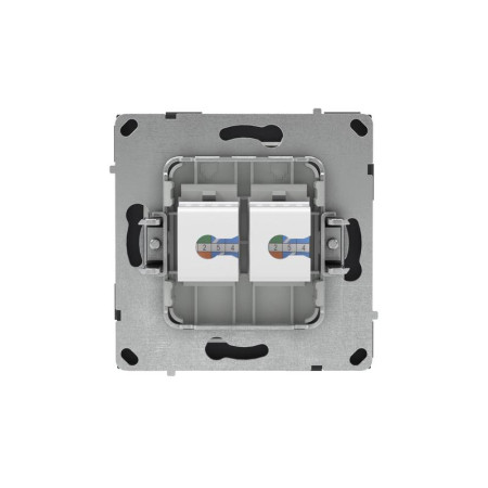 Розетка компьютерная 2-м KANT RJ45 кат.6A без шторки черн. уголь DKC 7012674