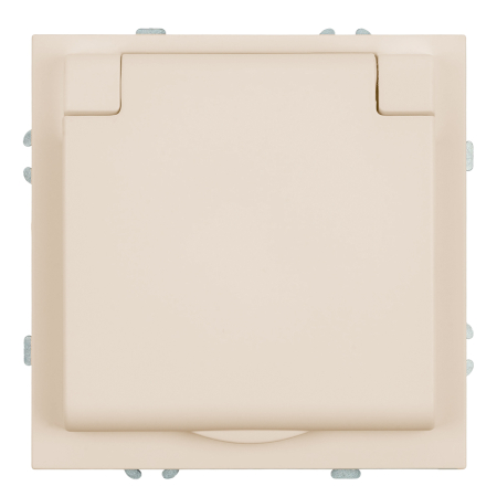 Розетка 1-местная с крышкой с защ. штор, STEKKER, с/з, IP42, 250В, 16А, серия Эмили, RST16-5112-08, кашемир, soft touch 49907