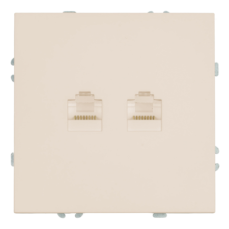 Розетка компьютерная 2-местная RJ-45 (механизм), STEKKER, серия Эмили, RST00-5111-08, кашемир, soft touch 49900