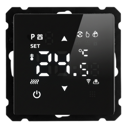 Терморегулятор Wi-Fi (механизм), STEKKER, 250В, 3500Вт, серия Катрин, GLS00-7119-05, черный 50375