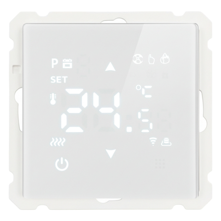 Терморегулятор Wi-Fi (механизм), STEKKER, 250В, 3500Вт, серия Катрин, GLS00-7119-01, белый 50374