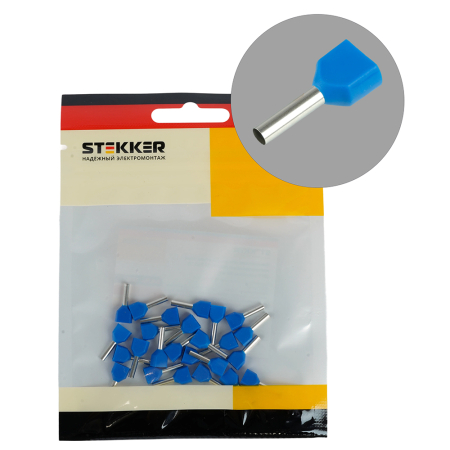 LD406-7508 Наконечник штыревой втулочный изолированный НШВИ(2) 0,75-8 (DIY упаковка 25 шт) 50406