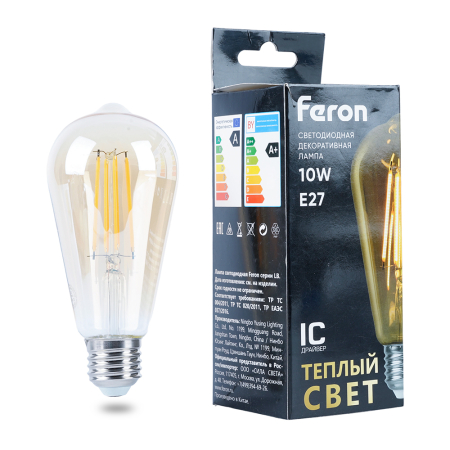 Лампа светодиодная Feron LB-64 E27 10W 230V 2700K 52165