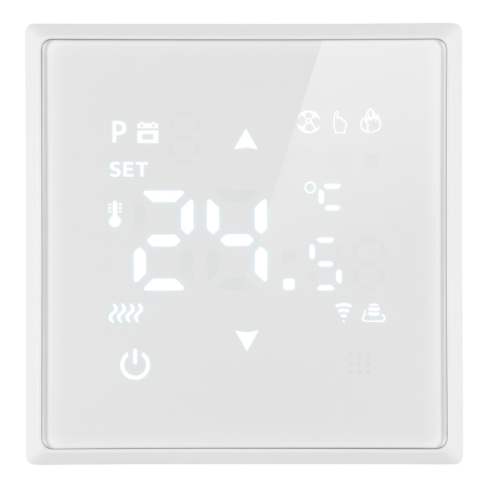 Терморегулятор Wi-Fi (механизм), STEKKER, 250В, 3500Вт, серия Эмили, RSW00-5119-01, белый фарфор, soft touch 50376