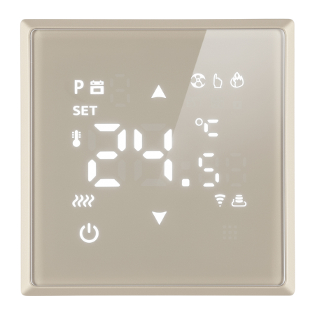 Терморегулятор Wi-Fi (механизм), STEKKER, 250В, 3500Вт, серия Эмили, RSW00-5119-08, кашемир, soft touch 50427