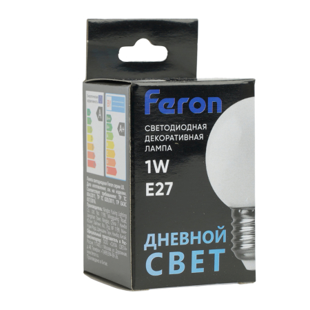 Лампа светодиодная Feron LB-37 Шарик E27 1W 6400K матовый 25115