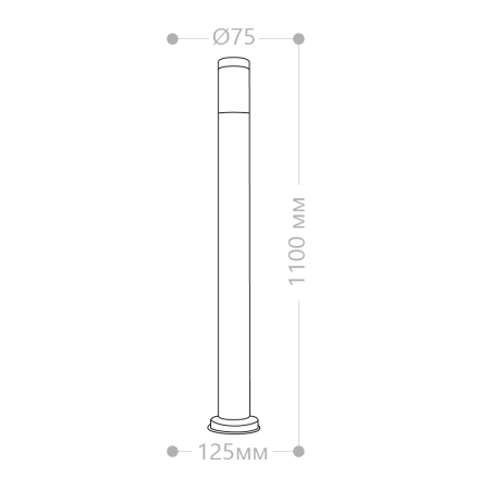 Светильник садово-парковый Feron DH022-1100, Техно столб, 18W E27 230V, серебро 11808