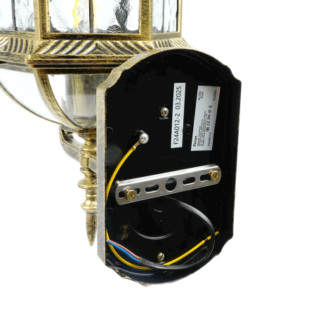Светильник садово-парковый Feron PL130 шестигранный на стену вверх 60W E27 230V, черное золото 11334