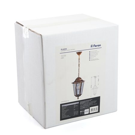 Светильник садово-парковый Feron 6205/PL6205  шестигранный на цепочке 100W E27 230V, черное золото 11143