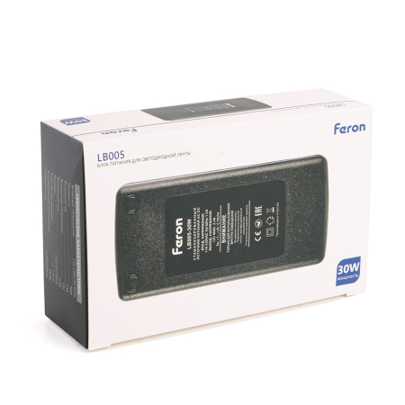Трансформатор электронный для светодиодной ленты 30W 12V (драйвер), LB005 21489