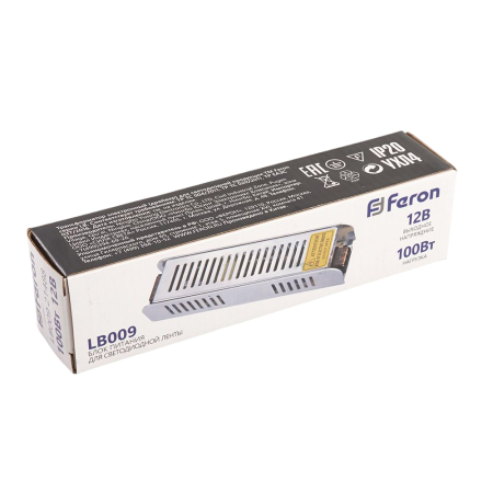 Трансформатор электронный для светодиодной ленты 100W 12V (драйвер), LB009 21488