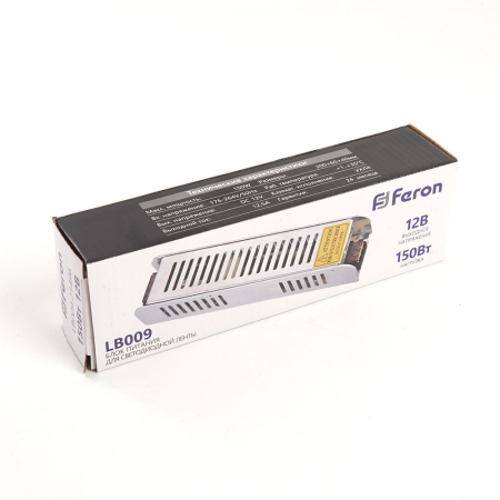 Трансформатор электронный для светодиодной ленты 150W 12V (драйвер), LB009 21496