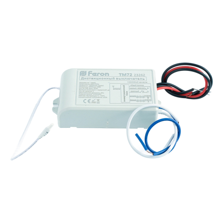 Выключатель дистанционный 230V 1000W 2-хканальный 30м с пультом управления, TM72 23262