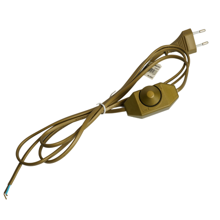 Сетевой шнур с диммером 230V 2м, золото, DM103-200W 23057