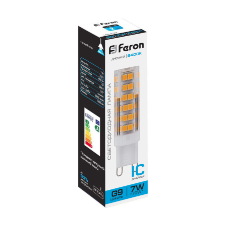 Лампа светодиодная Feron LB-433 G9 7W 6400K 25768