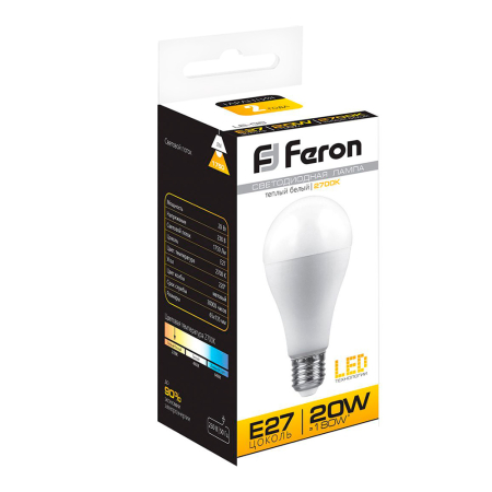 Лампа светодиодная Feron LB-98 Шар E27 20W 2700K 25787
