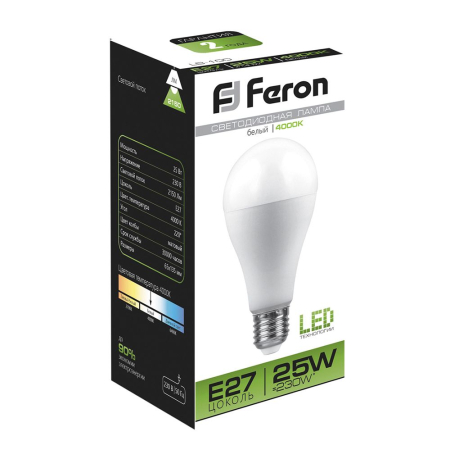 Лампа светодиодная Feron LB-100 Шар E27 25W 4000K 25791