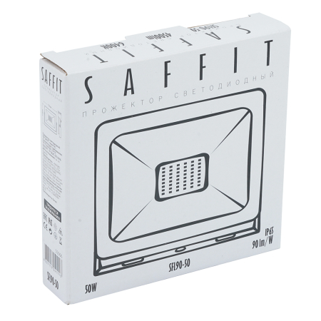 Светодиодный прожектор SAFFIT SFL90-50 IP65 50W 6400K черный 55066