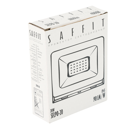 Светодиодный прожектор SAFFIT SFL90-20 IP65 20W 4000K черный 55075