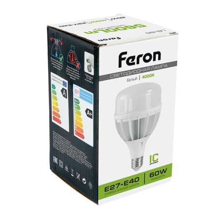 Лампа светодиодная Feron LB-65 E27-E40 60W 4000K 25821