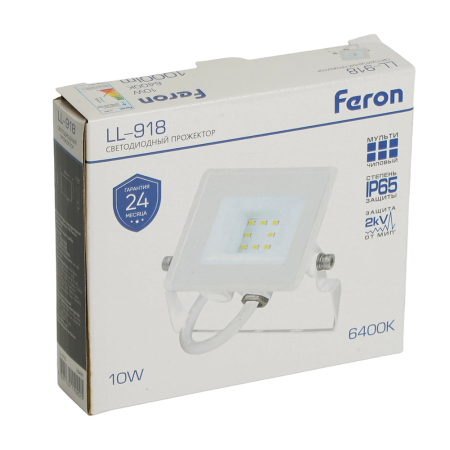 Светодиодный прожектор Feron LL-918 IP65 10W 6400K 29491