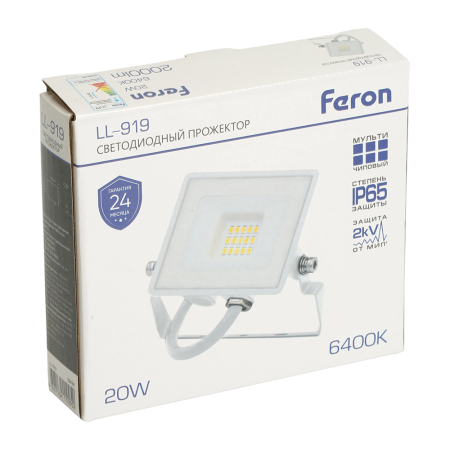 Светодиодный прожектор Feron LL-919 IP65 20W 6400K 29494