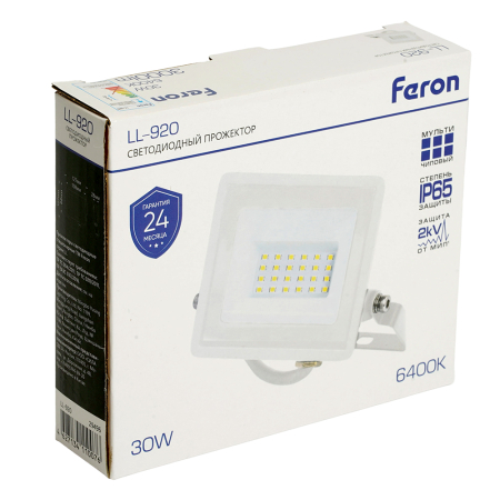 Светодиодный прожектор Feron LL-920 IP65 30W 6400K 29496
