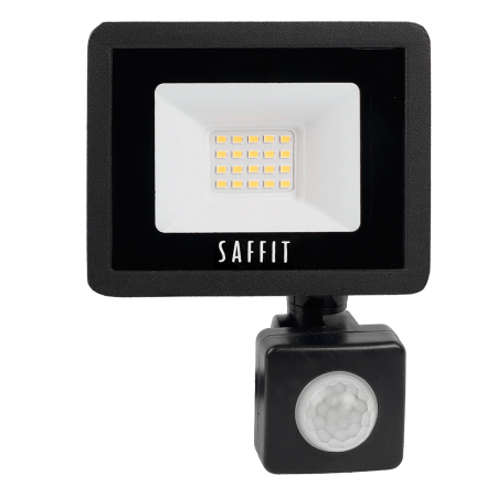 Светодиодный прожектор SAFFIT с выносным датчиком SFL80-20 IP65 20W 6400K черный 29522